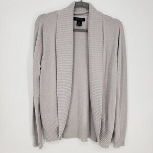 Rachel Zoe Open Front Cocoon Cardigan Sweater S Soft Cozy Ribbed Light Gray